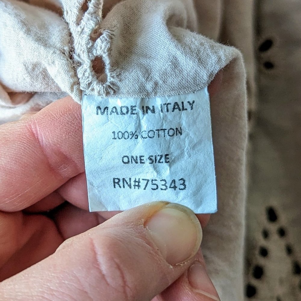 Lara Guidotti Beige Floral Eyelet Embroidered Kimono Cardigan one size - Picture 8 of 10